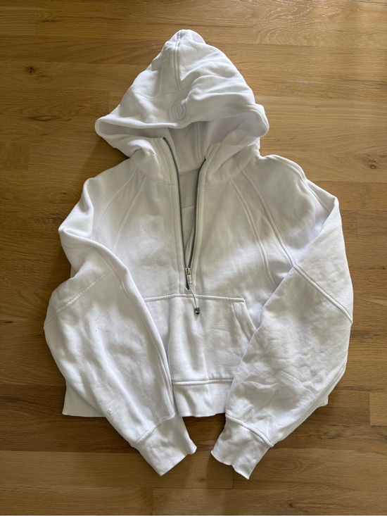 lululemon athletica Sweaters - lululemon athletica White Half-Zip Hooded Cowl Sweatshirt